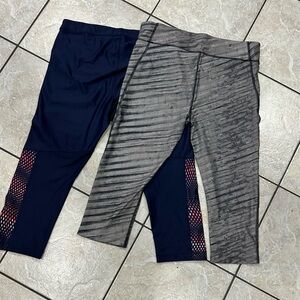 Under Armour Black and Gray Leggings Performance Wear Lot of 2 Size Large